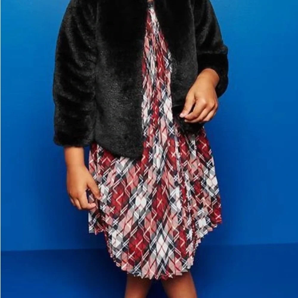 Baby Gap Plaid Pleated Dress Size 5 NWT‎ Flutter Sleeves